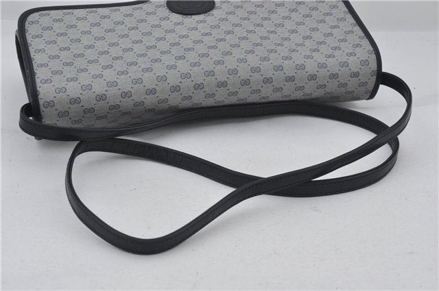 Authentic GUCCI Micro GG PVC Leather Shoulder Cross Body Bag Purse Navy 2903E