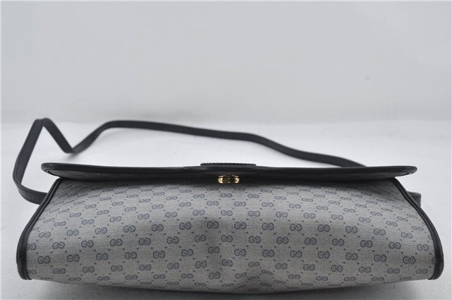 Authentic GUCCI Micro GG PVC Leather Shoulder Cross Body Bag Purse Navy 2903E