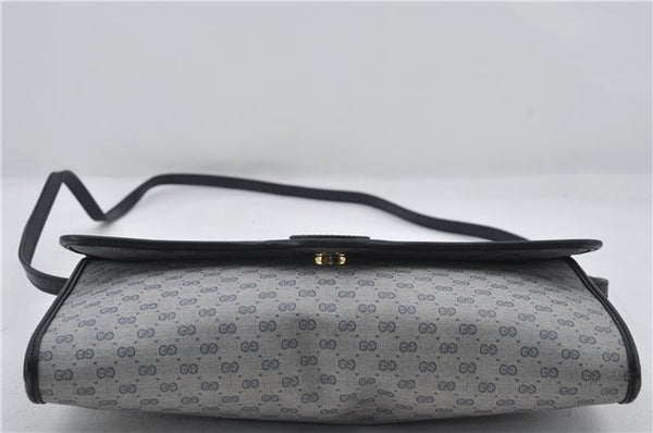 Authentic GUCCI Micro GG PVC Leather Shoulder Cross Body Bag Purse Navy 2903E