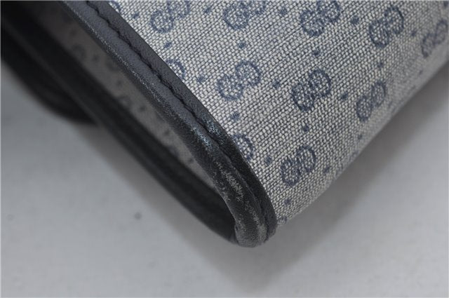 Authentic GUCCI Micro GG PVC Leather Shoulder Cross Body Bag Purse Navy 2903E