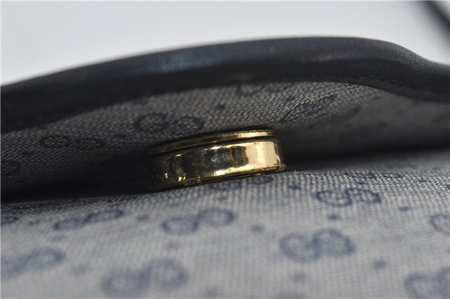 Authentic GUCCI Micro GG PVC Leather Shoulder Cross Body Bag Purse Navy 2903E