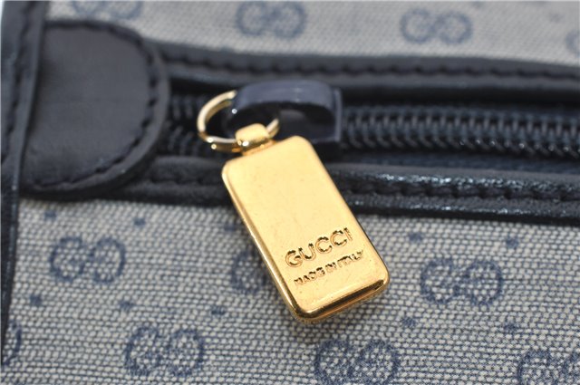 Authentic GUCCI Micro GG PVC Leather Shoulder Cross Body Bag Purse Navy 2903E