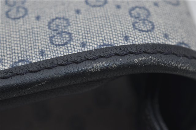 Authentic GUCCI Micro GG PVC Leather Shoulder Cross Body Bag Purse Navy 2903E