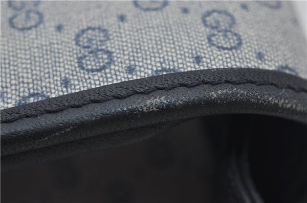 Authentic GUCCI Micro GG PVC Leather Shoulder Cross Body Bag Purse Navy 2903E