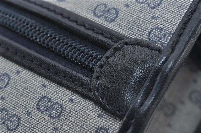 Authentic GUCCI Micro GG PVC Leather Shoulder Cross Body Bag Purse Navy 2903E