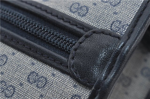 Authentic GUCCI Micro GG PVC Leather Shoulder Cross Body Bag Purse Navy 2903E