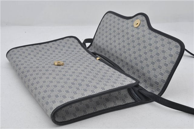 Authentic GUCCI Micro GG PVC Leather Shoulder Cross Body Bag Purse Navy 2903E