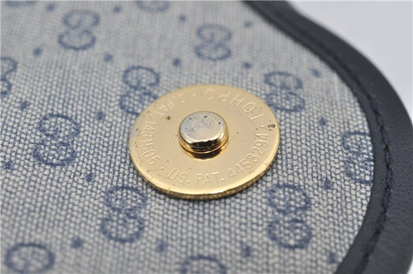 Authentic GUCCI Micro GG PVC Leather Shoulder Cross Body Bag Purse Navy 2903E