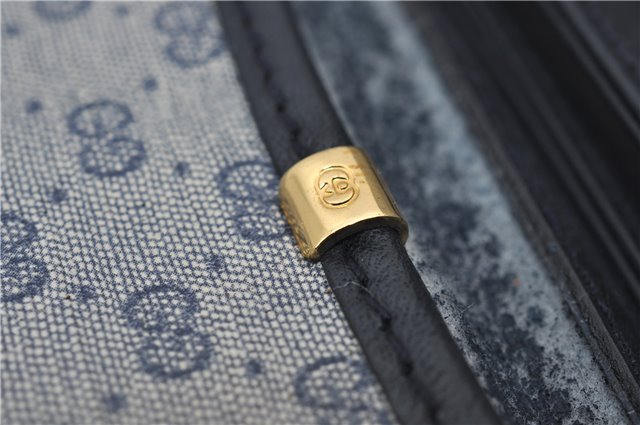 Authentic GUCCI Micro GG PVC Leather Shoulder Cross Body Bag Purse Navy 2903E