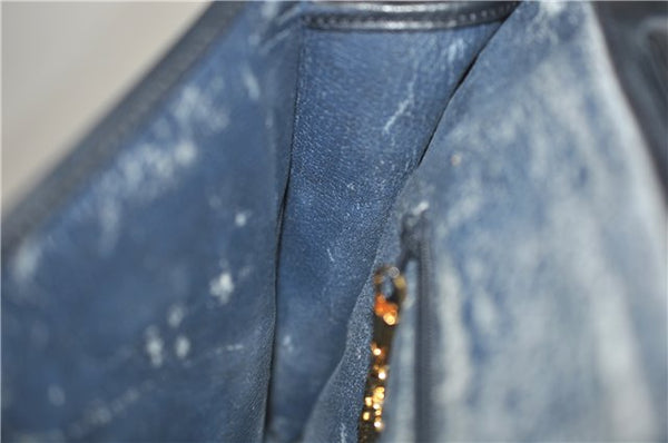 Authentic GUCCI Micro GG PVC Leather Shoulder Cross Body Bag Purse Navy 2903E