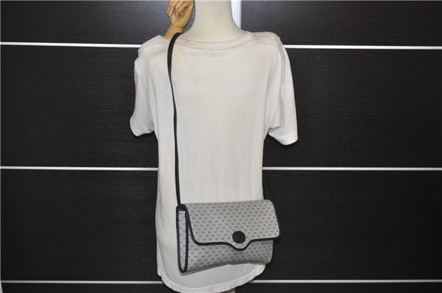 Authentic GUCCI Micro GG PVC Leather Shoulder Cross Body Bag Purse Navy 2903E