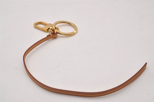 Authentic Louis Vuitton Bag Charm Key Ring Leather Strap Gold LV 2903I