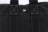 Authentic HERMES Deauville PM Hand Tote Bag Purse Canvas Black 2904E