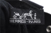 Authentic HERMES Deauville PM Hand Tote Bag Purse Canvas Black 2904E