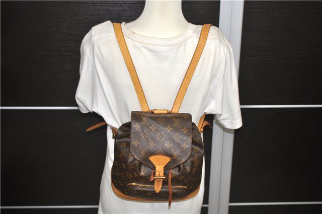 Authentic Louis Vuitton Monogram Montsouris MM Backpack M51136 LV 2905D