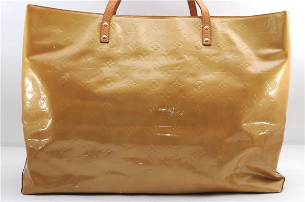 Authentic Louis Vuitton Vernis Reade GM Hand Tote Bag Yellow M91140 LV 2905E