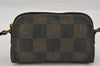 Authentic FENDI Pequin Check Shoulder Cross Bag PVC Leather Brown Black 2905I