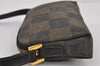 Authentic FENDI Pequin Check Shoulder Cross Bag PVC Leather Brown Black 2905I