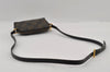 Authentic FENDI Pequin Check Shoulder Cross Bag PVC Leather Brown Black 2905I