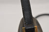 Authentic FENDI Pequin Check Shoulder Cross Bag PVC Leather Brown Black 2905I