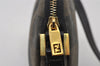 Authentic FENDI Pequin Check Shoulder Cross Bag PVC Leather Brown Black 2905I