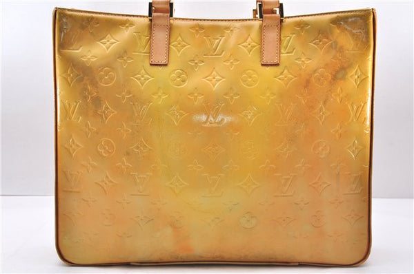 Authentic Louis Vuitton Vernis Columbus Shoulder Tote Bag Yellow M91028 LV 2906E