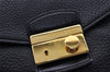 Authentic PRADA Leather Nappa 2Way Shoulder Cross Body Hand Bag Black 2906I