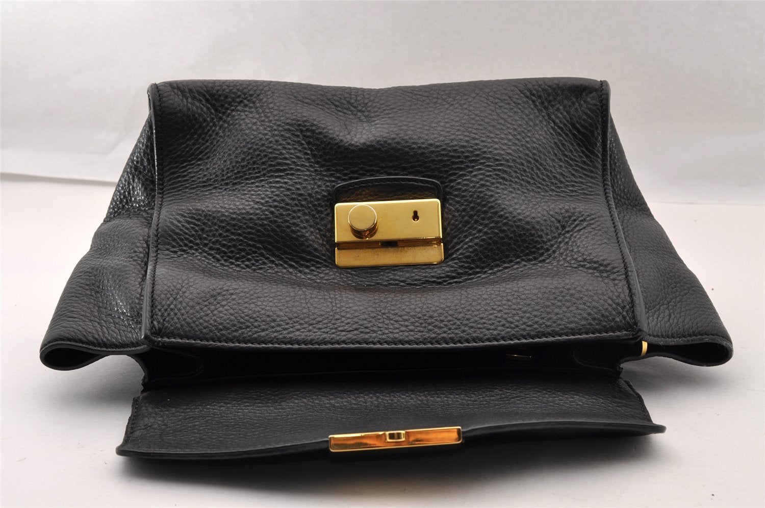 Authentic PRADA Leather Nappa 2Way Shoulder Cross Body Hand Bag Black 2906I