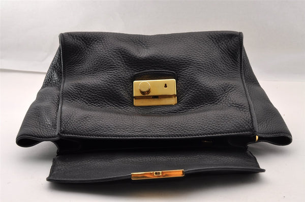 Authentic PRADA Leather Nappa 2Way Shoulder Cross Body Hand Bag Black 2906I