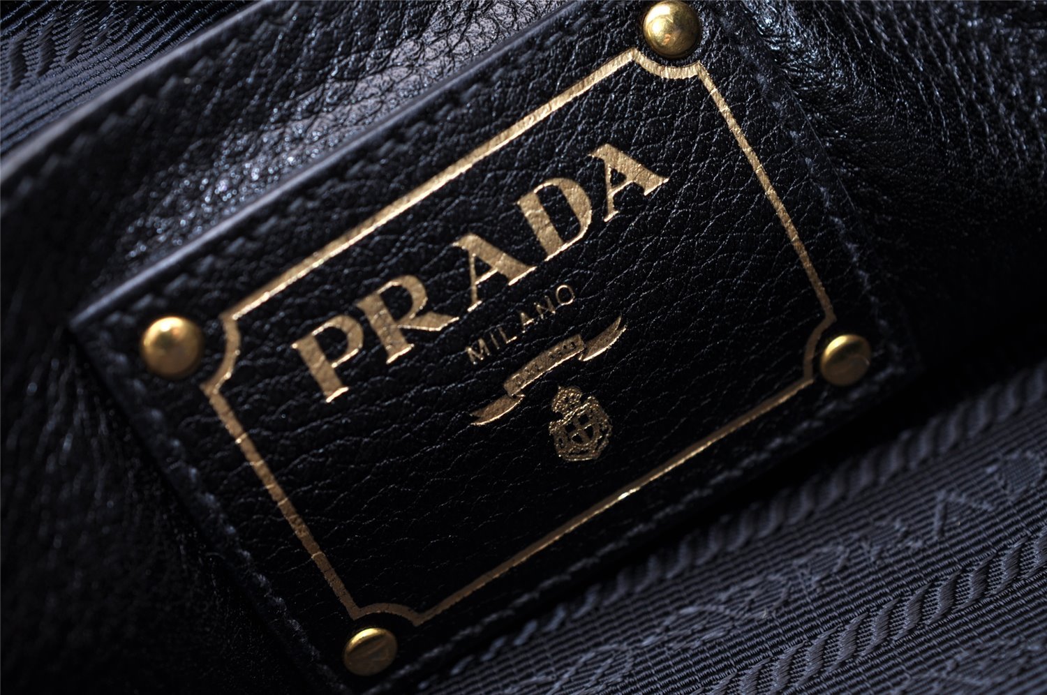 Authentic PRADA Leather Nappa 2Way Shoulder Cross Body Hand Bag Black 2906I