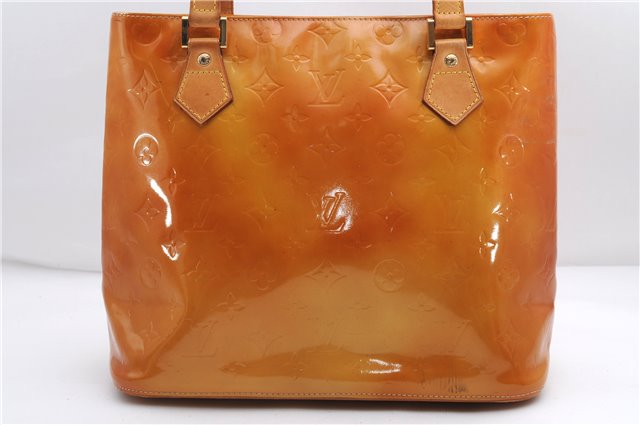 Authentic Louis Vuitton Vernis Houston Shoulder Hand Bag Yellow M91004 LV 2907E