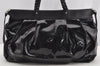 Authentic Salvatore Ferragamo Enamel Leather 2Way Shoulder Hand Bag Black 2907I