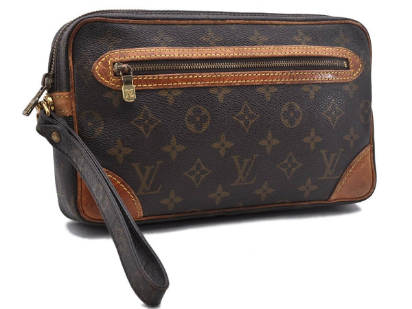 Auth Louis Vuitton Monogram Marly Dragonne GM Clutch Hand Bag M51825 LV 2909D