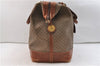 Authentic GUCCI Web Sherry Line Micro GG Travel Bag PVC Leather Brown 2909E