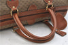 Authentic GUCCI Web Sherry Line Micro GG Travel Bag PVC Leather Brown 2909E