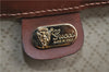 Authentic GUCCI Web Sherry Line Micro GG Travel Bag PVC Leather Brown 2909E