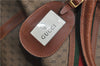 Authentic GUCCI Web Sherry Line Micro GG Travel Bag PVC Leather Brown 2909E