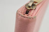 Authentic CHANEL Caviar Skin CoCo Mark Round Zip Long Wallet Purse Pink 2909I