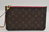 Authentic Louis Vuitton Monogram Neverfull GM Pouch Purse Clutch Bag Pink 2910I