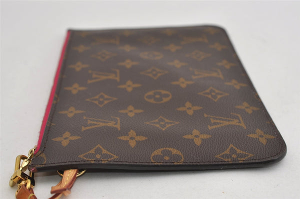 Authentic Louis Vuitton Monogram Neverfull GM Pouch Purse Clutch Bag Pink 2910I