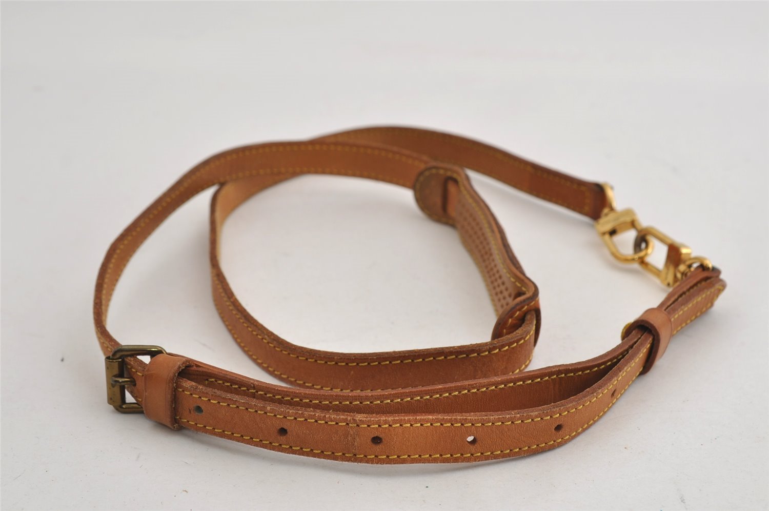 Authentic Louis Vuitton Leather Shoulder Strap Beige 47.6-54.7