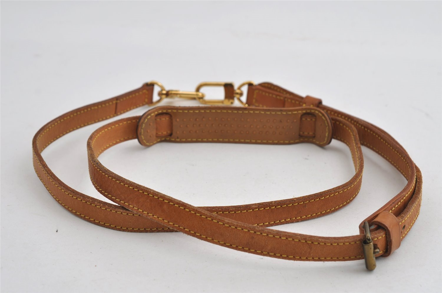 Authentic Louis Vuitton Leather Shoulder Strap Beige 47.6-54.7