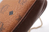 Authentic MCM Visetos Leather Vintage Shoulder Cross Body Bag Purse Brown 2912E