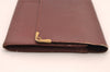 Authentic Cartier Must de Cartier Clutch Hand Bag Leather Bordeaux Red 2915I