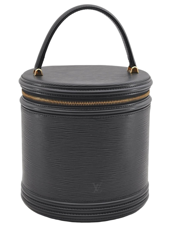 Authentic Louis Vuitton Epi Cannes Cosmetic Hand Bag Black M48032 LV 2916E