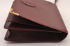 Authentic Cartier Must de Cartier Clutch Hand Bag Leather Bordeaux Red 2916I