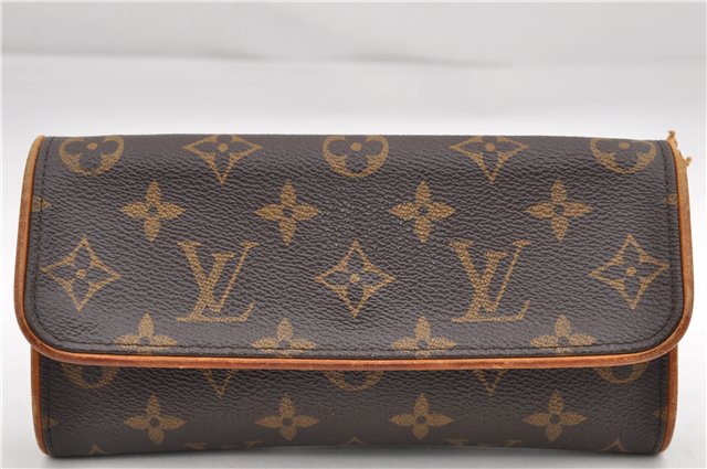 Authentic Louis Vuitton Monogram Pochette Twin PM Shoulder Bag M51854 LV 2917E