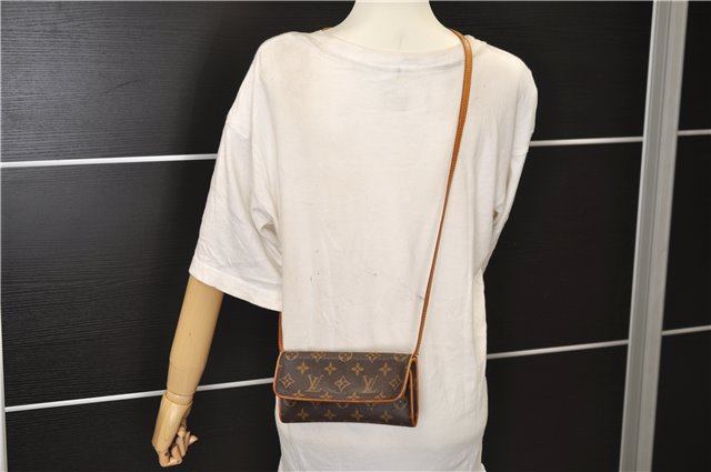 Authentic Louis Vuitton Monogram Pochette Twin PM Shoulder Bag M51854 LV 2917E