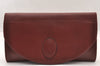 Authentic Cartier Must de Cartier Clutch Hand Bag Leather Bordeaux Red 2917I