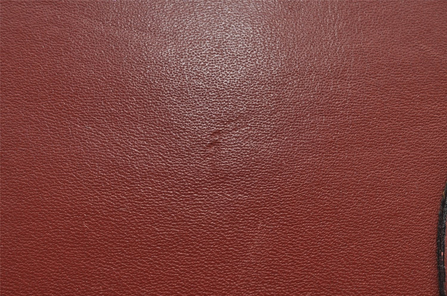 Authentic Cartier Must de Cartier Clutch Hand Bag Leather Bordeaux Red 2917I